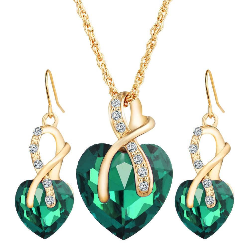 Boucles d'oreilles en cristal de zircon en faux-cœur