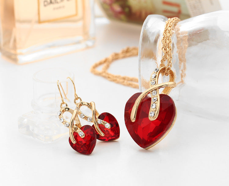 Boucles d'oreilles en cristal de zircon en faux-cœur