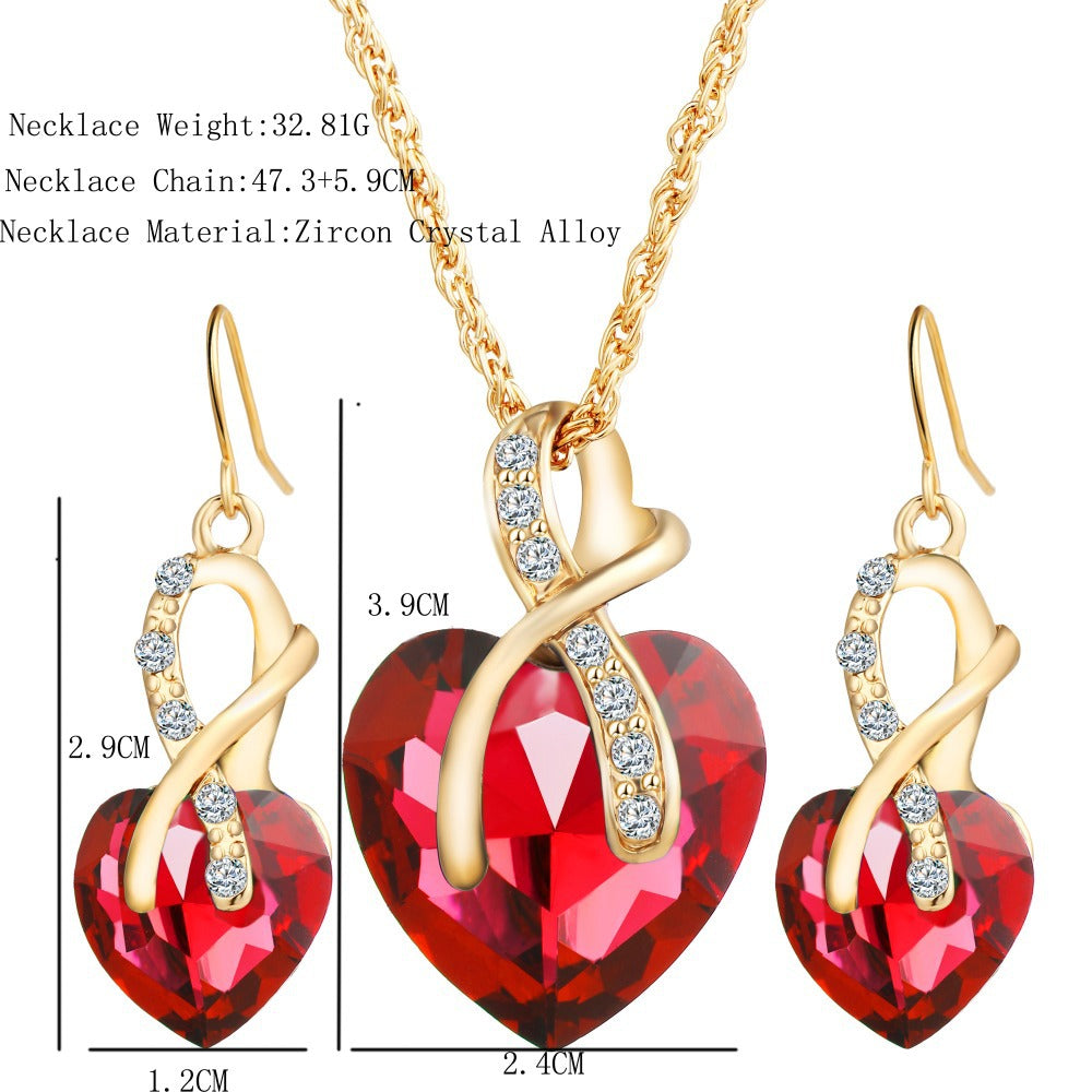 Boucles d'oreilles en cristal de zircon en faux-cœur