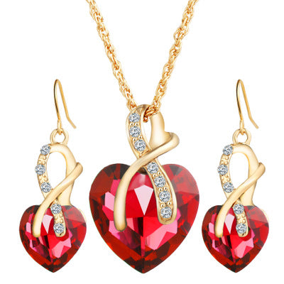 Boucles d'oreilles en cristal de zircon en faux-cœur