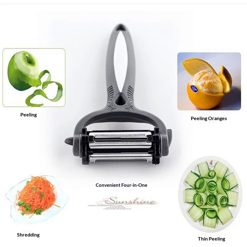 3-en-1 Rotary Vegetable Peeler Julienne Slicer Outil de cuisine Acier inoxydable Fruit Peeler