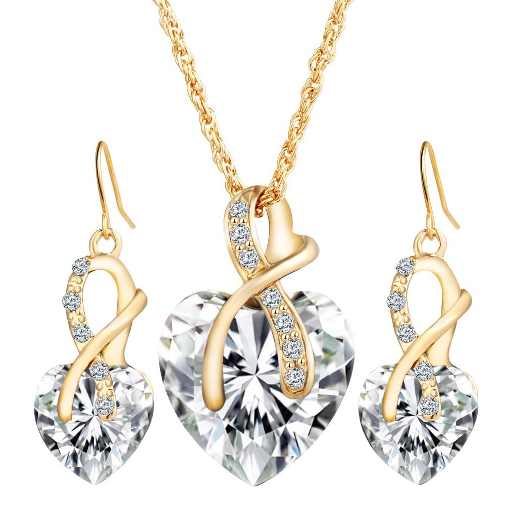 Boucles d'oreilles en cristal de zircon en faux-cœur