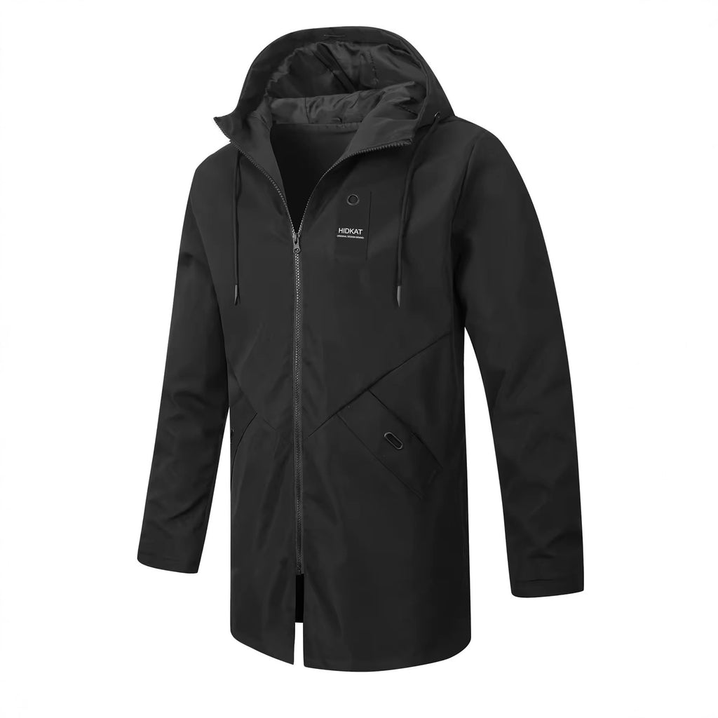 Mi-longueur Homme Hooted Casual Workwear Shell Jacket Windproof Jacket