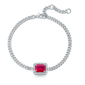 S925 Bracelet rubis en argent sterling Lab-Grown