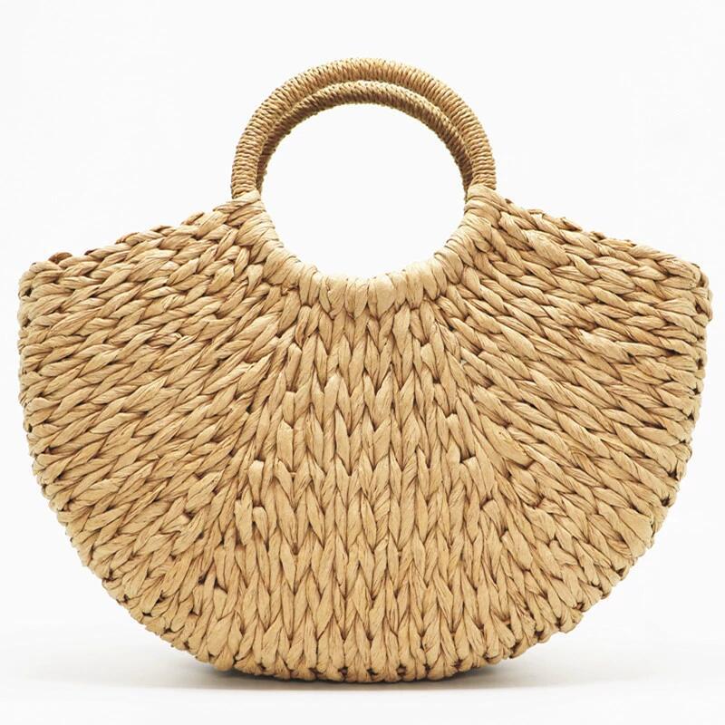 Sac à bandoulière tissé à la main avec double paille