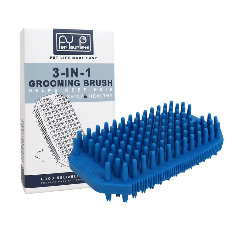 Peigne de massage de bain pour animaux de compagnie Mo brosse d'enlèvement des cheveux humide et sèche double usage