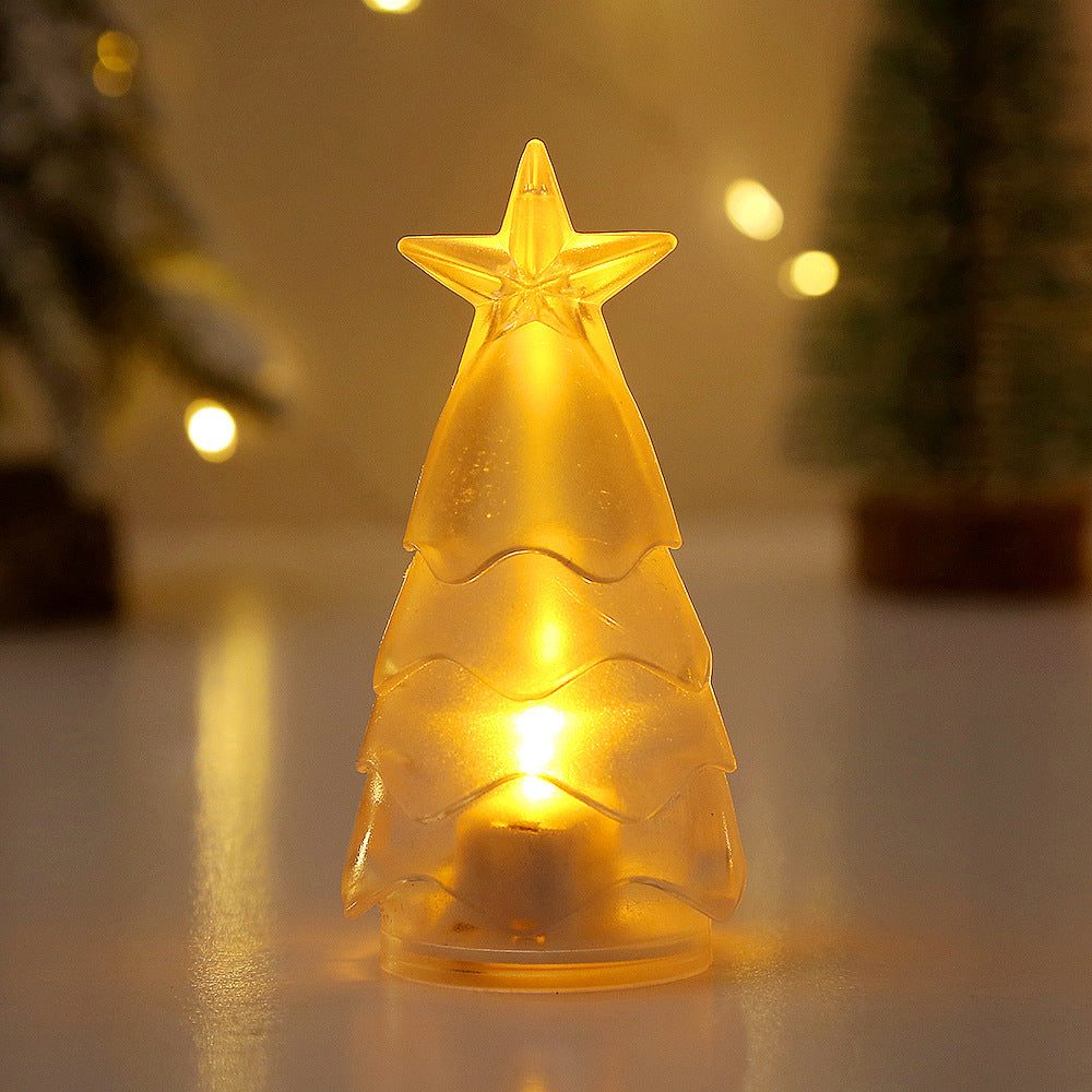 Décorations de Noël Arbre de Noël transparent cristal nuit lumière bougie numérique Atmospe