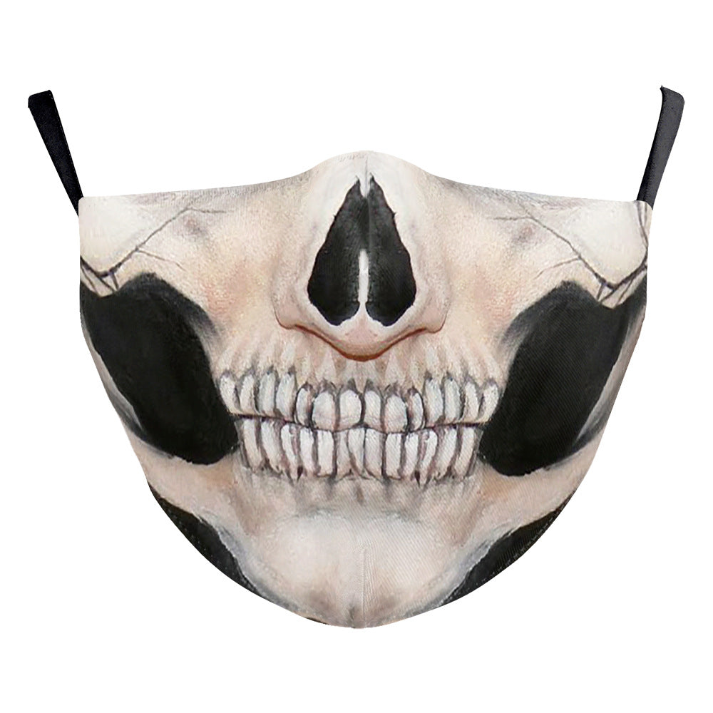 Masque d'impression numérique Halloween double couche en soie de lait