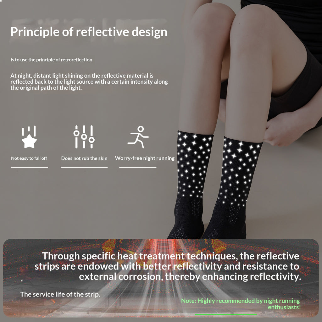 Chaussettes de course réfléchissantes résistantes à l'usure