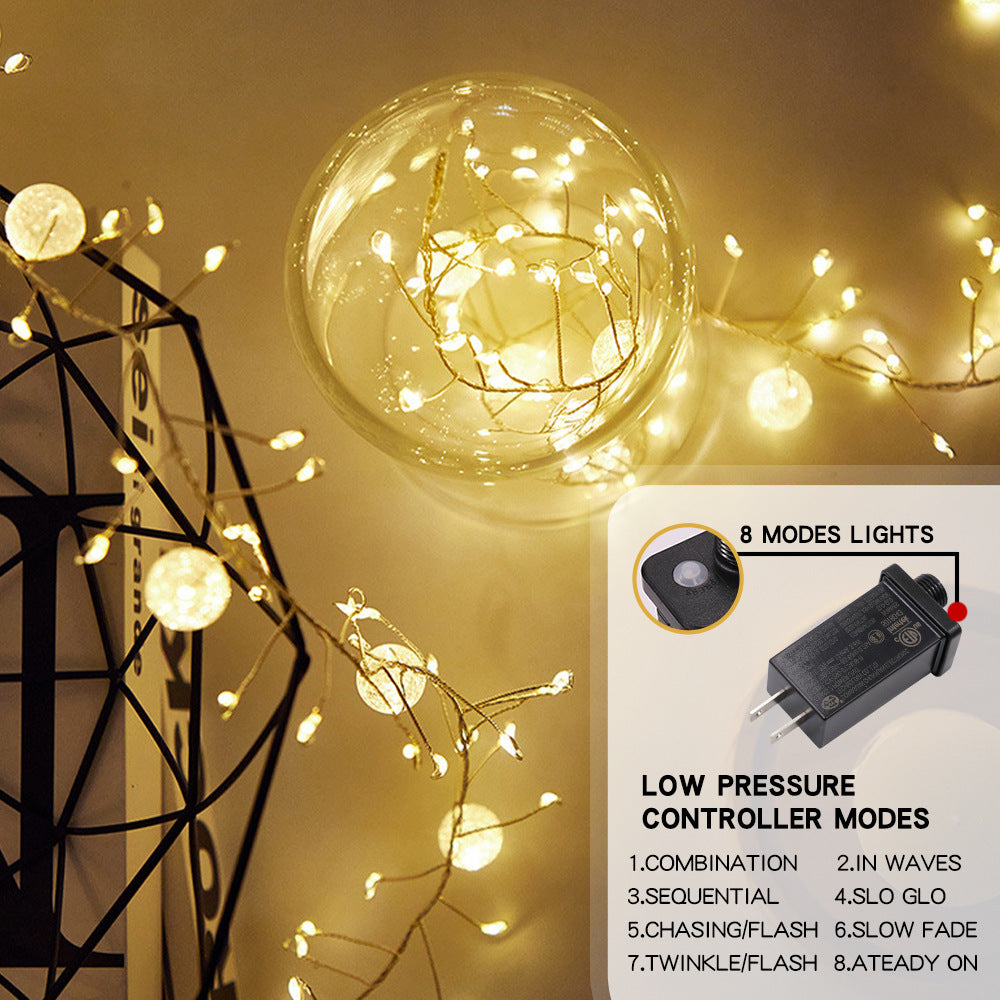 Corde intérieure rechargeable en mode Fairy 6M8M 400LED