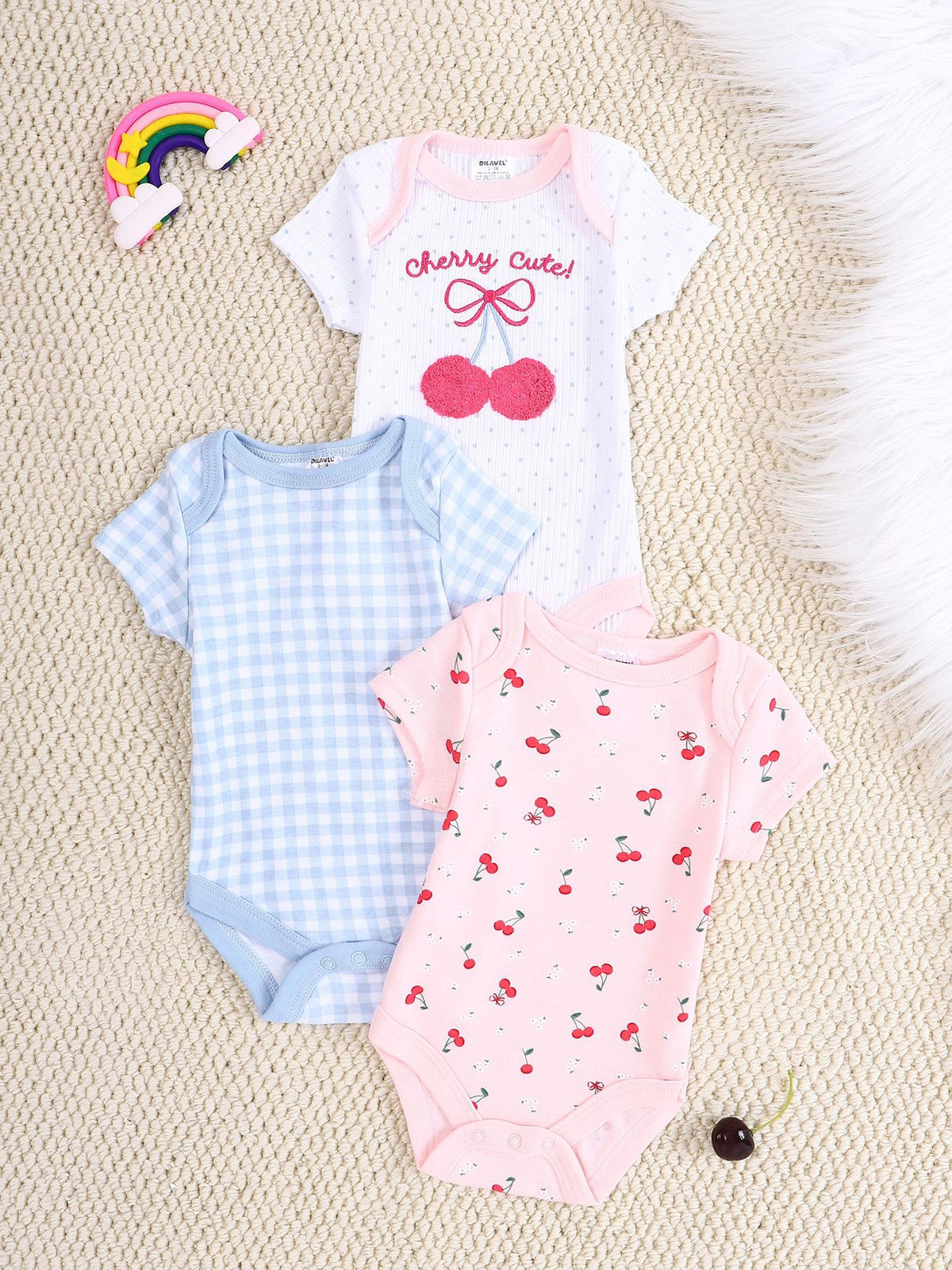 Cartoon Embroidered Rompers for Babies and Toddlers
