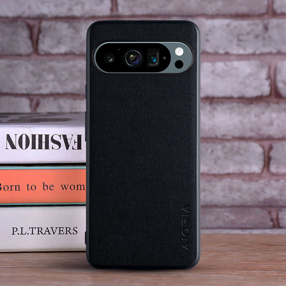 Coque de téléphone en tissu réel simple