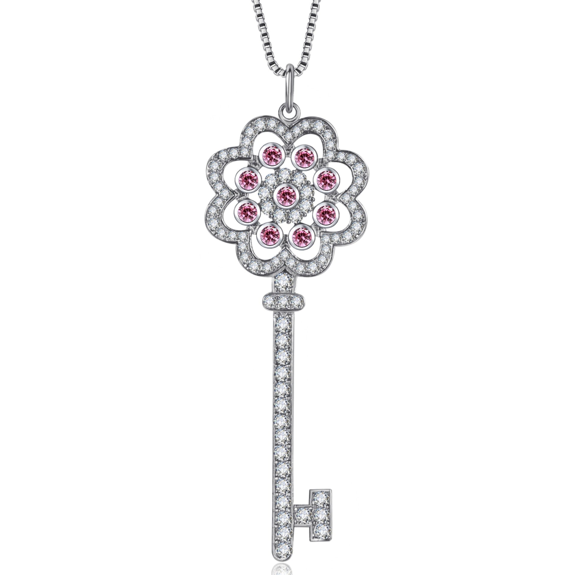 Chaîne Coréen Style Tempéramental Minorité Couple Classique Couleur Gems Pendentif Fleur