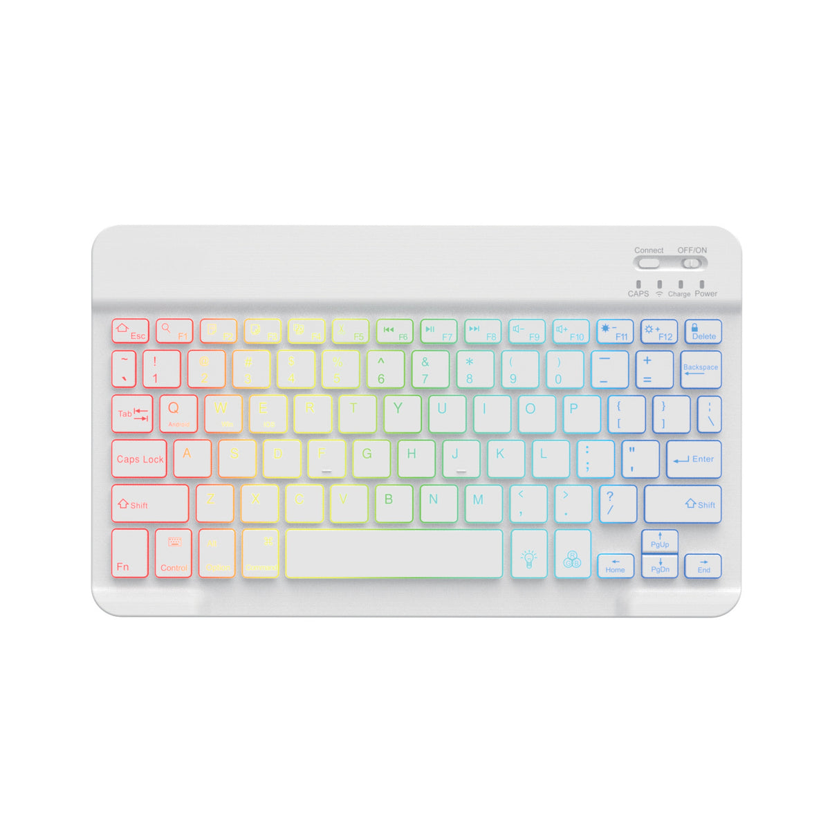 10-inch Backlit Bluetooth Keyboard Tablet Colorful Light