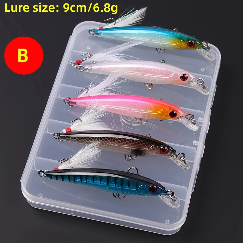 Set of 5 9cm Minnow Bait Lures