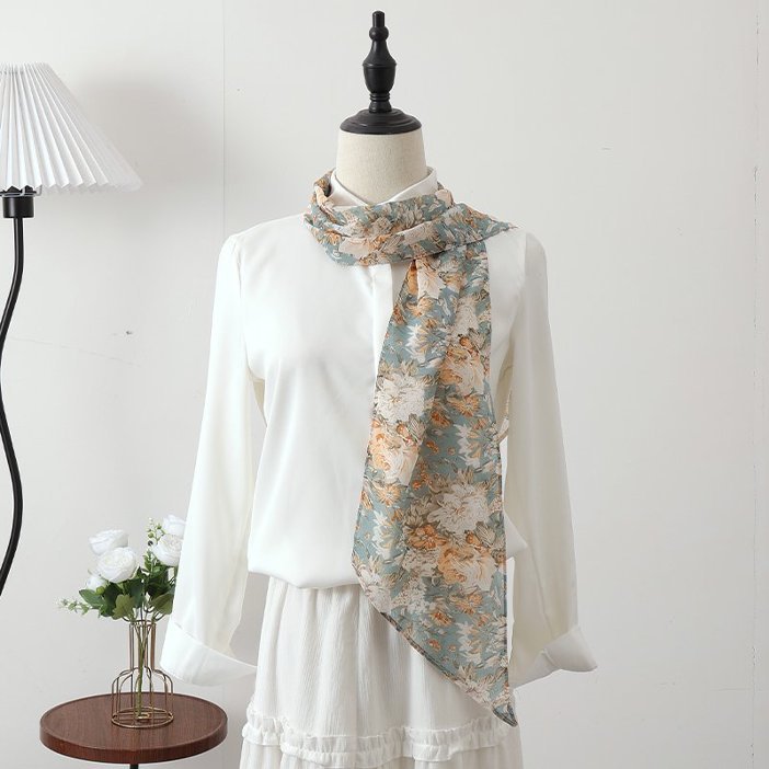Vintage haut de gamme long ruban en soie écharpe Accessoire taille Bandes mode