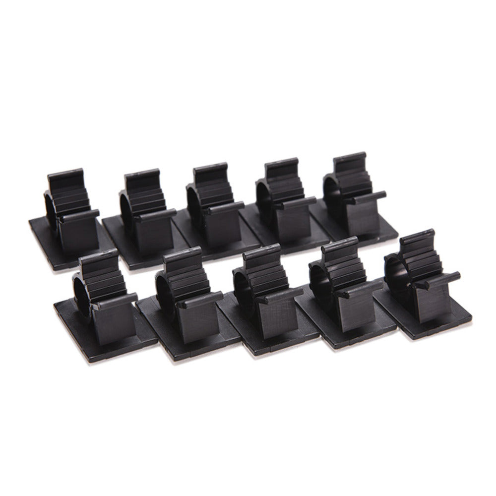 10PCS 13mm nylon Collier de câble adhésif noir Câble Clip