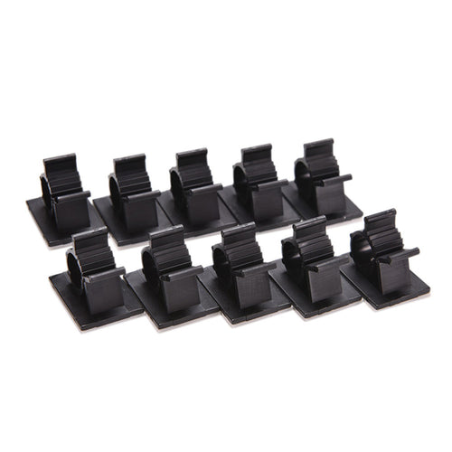 10PCS 13mm nylon Collier de câble adhésif noir Câble Clip