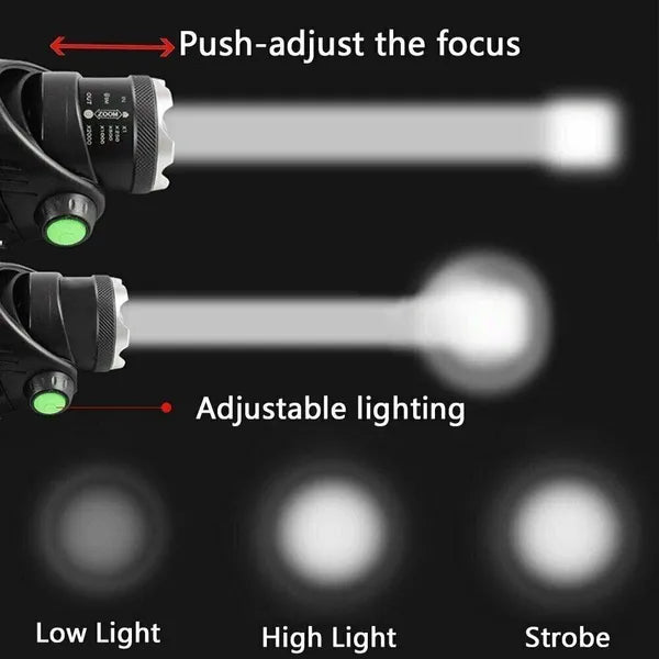 Super Bright 9900000LM Lampe de poche phare LED rechargeable