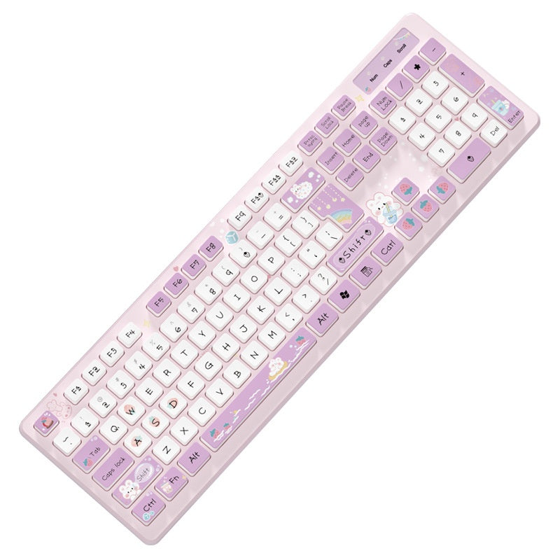 Thé de lait Lapin mignon chocolat filaire clavier