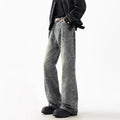 Denim de Jacquard pour hommes lavés à la jambe droite Pantalons évasés