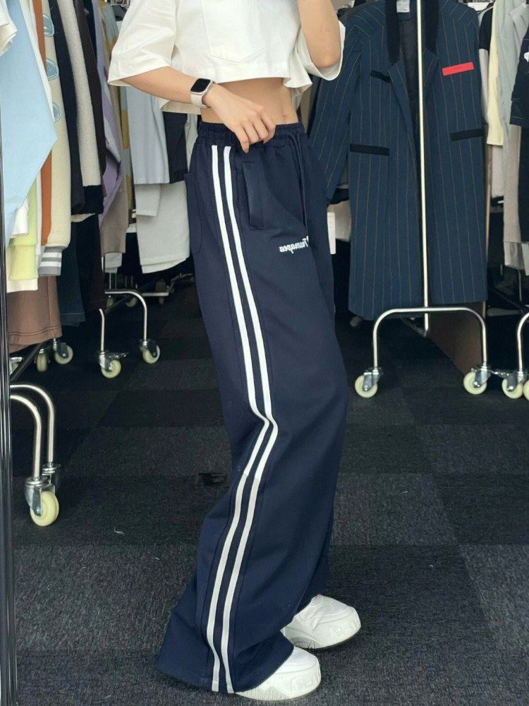 Pantalon vintage rayé Hip-hop occasionnel