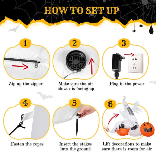 11.8 FT Halloween gonflables Ghost Spider citrouille décorations extérieures