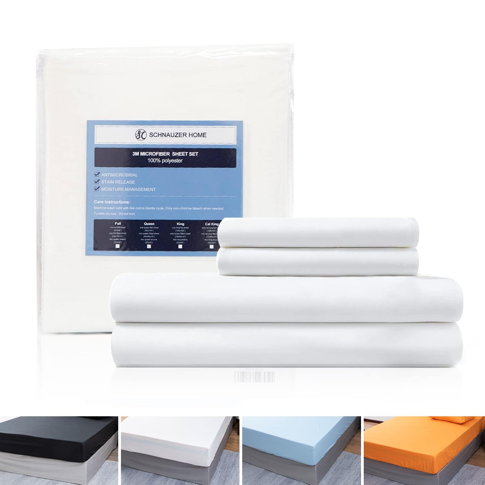 California King Feuille Set 4 Pièces Soft California King Taille Feuilles Refroidissement & Respirant H