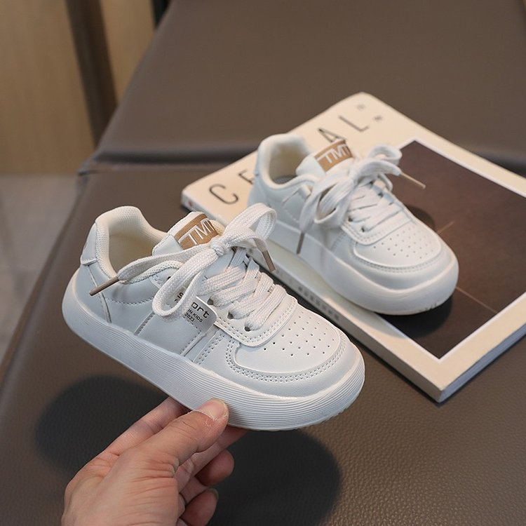 Printemps Coréen Classique Blanc Sneakers Magic Tape Enfants Casual Board Chaussures Respirant Non-sli