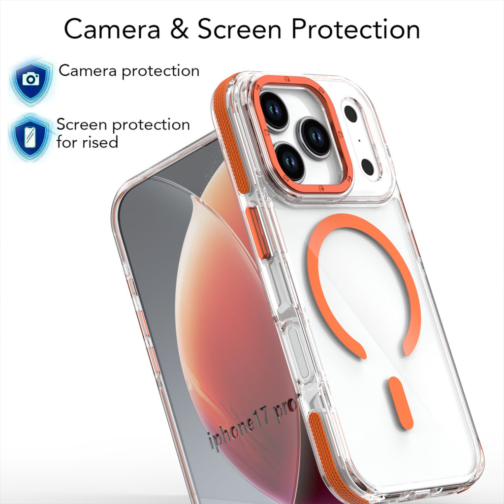 Cas de téléphone magnétique applicable transparent bicolore