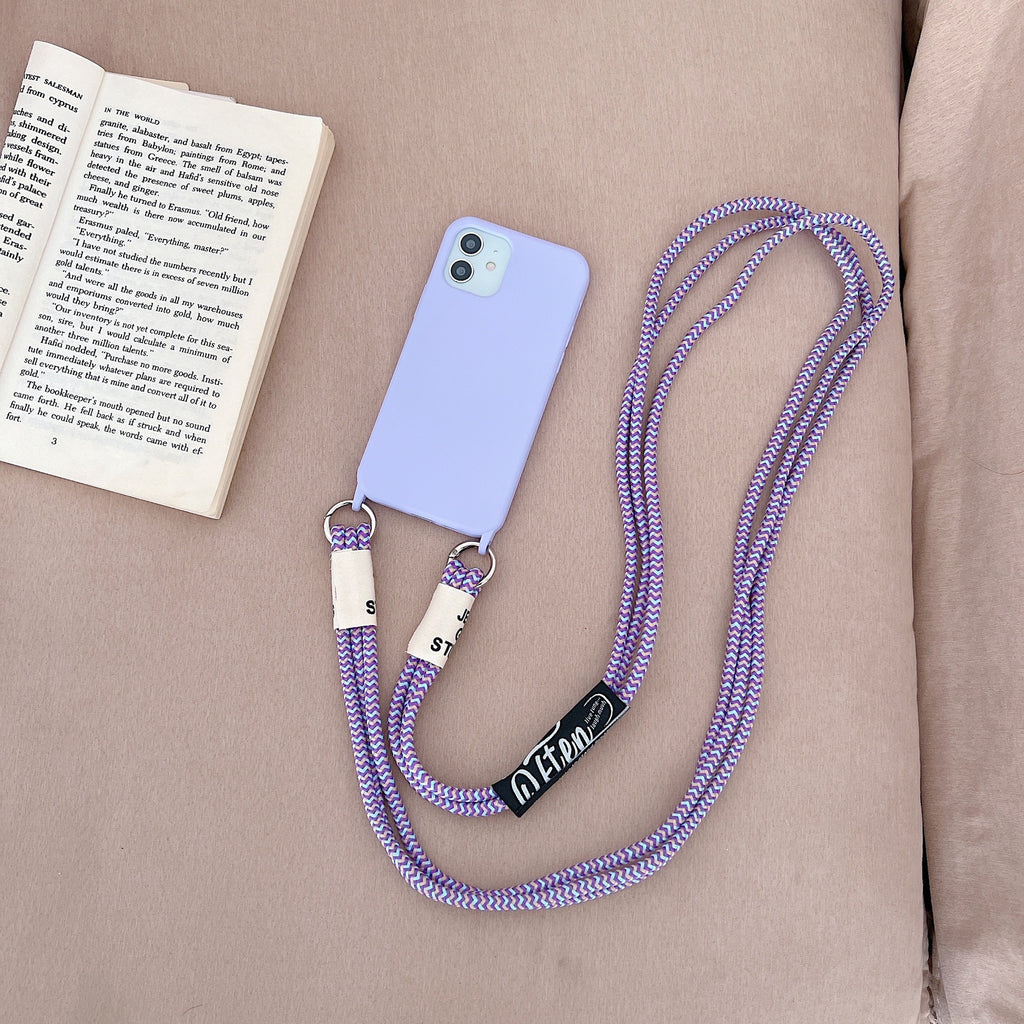 Boîtier de téléphone en silicone liquide à longue bande diagonale