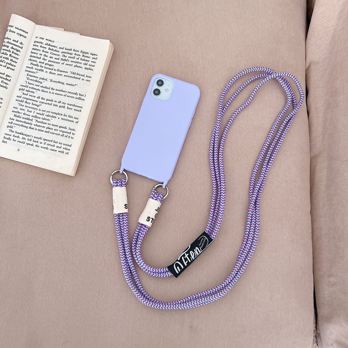 Boîtier de téléphone en silicone liquide à longue bande diagonale