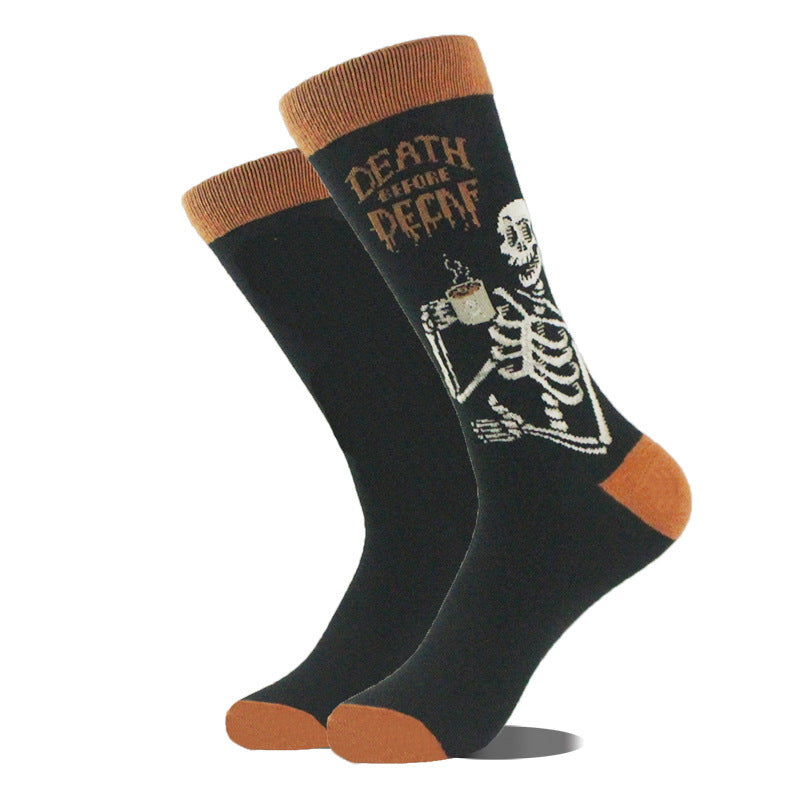 Peinture à l'huile rétro cartoon animal homme Chaussettes mi-calf
