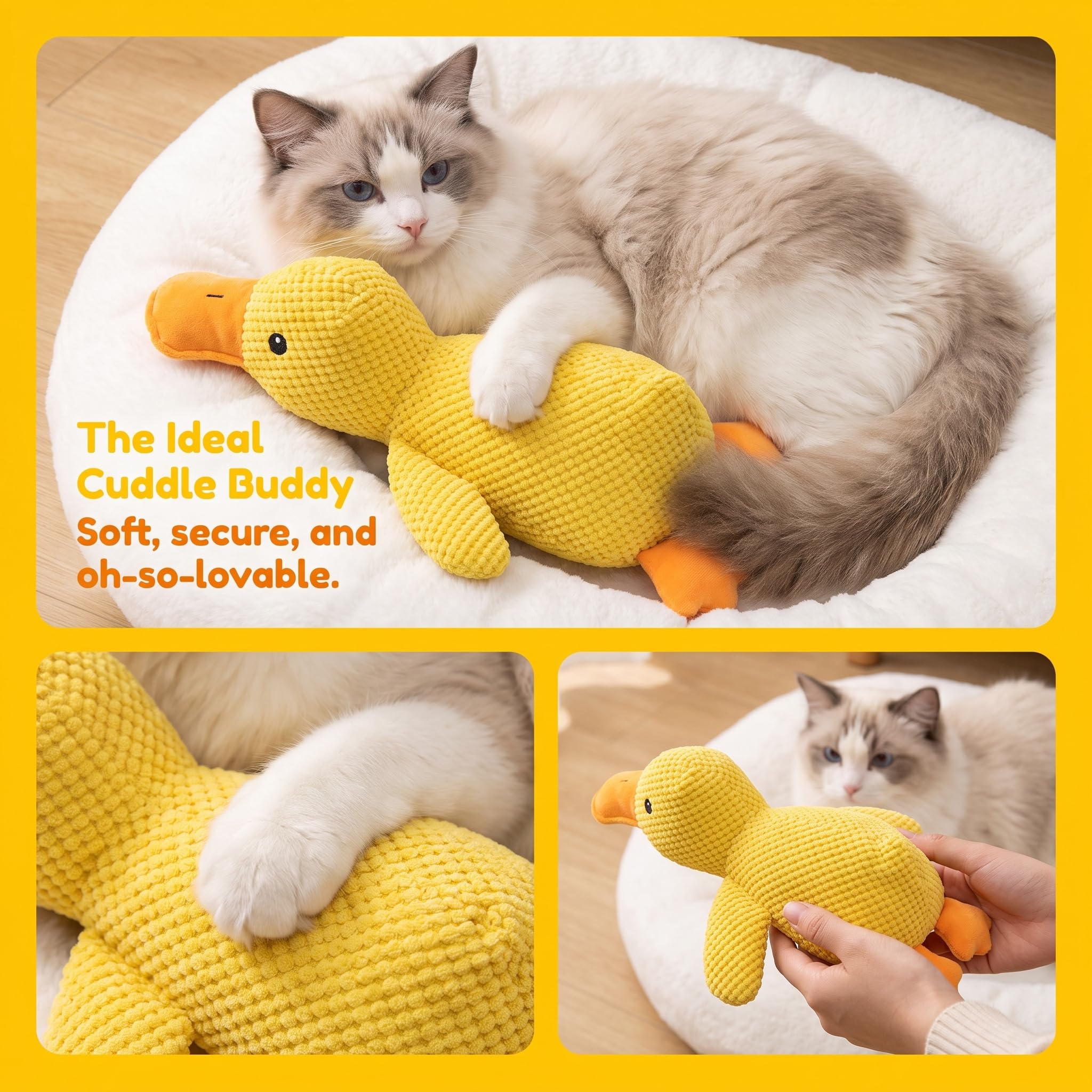 Jouet d'animal de compagnie de chasse en peluche jaune