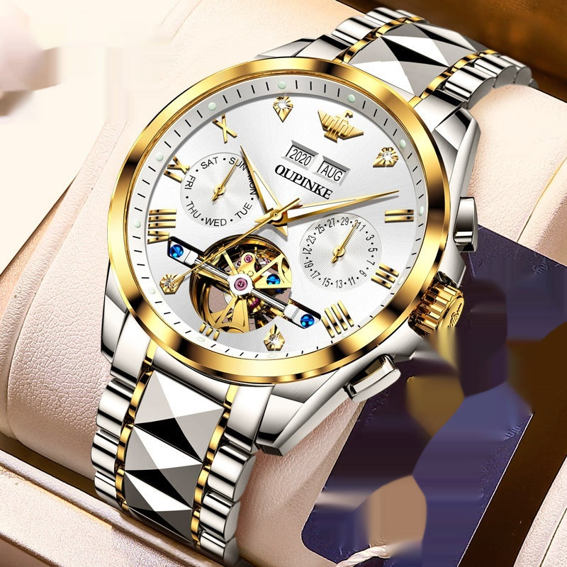 Men's Waterproof Automatic Mechanical Hollow Tide Watches