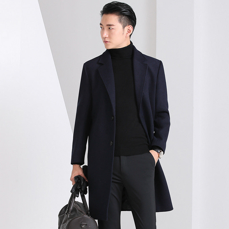 Manteau de laine mi-longueur pour hommes