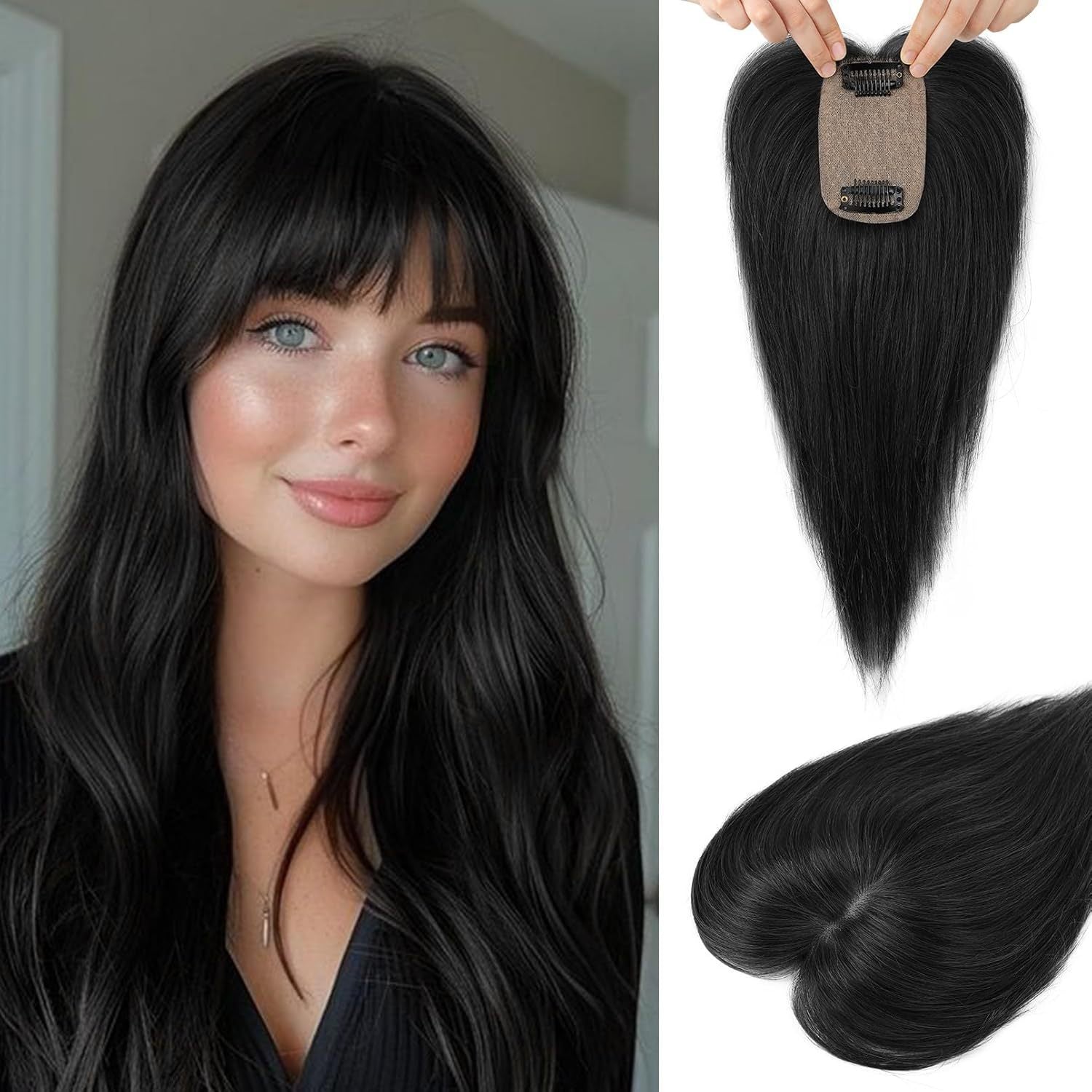 Perruque synthétique dorée avec une coiffure scalp réaliste