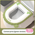 Universal toilet seat - small flower with green rim - 1 piece