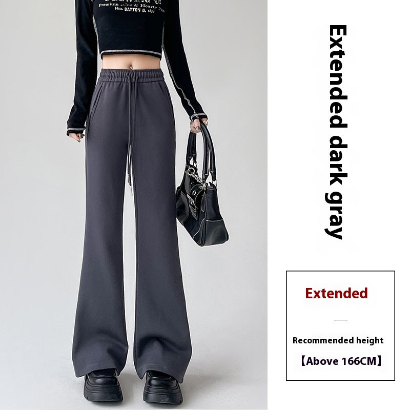 Pantalons de sport légèrement évasés doublés de polaires Pantalons de sport féminins de printemps et d'automne
