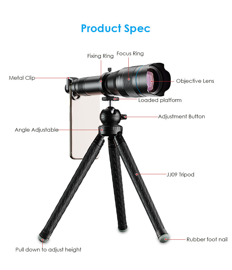 Téléobjectif du télescope mobile APEXEL