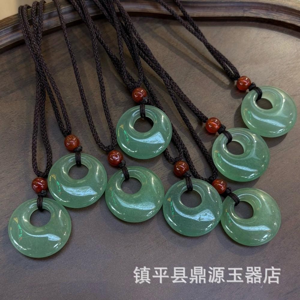 Pendentif naturel Aventurine Peace Lock pour hommes et femmes