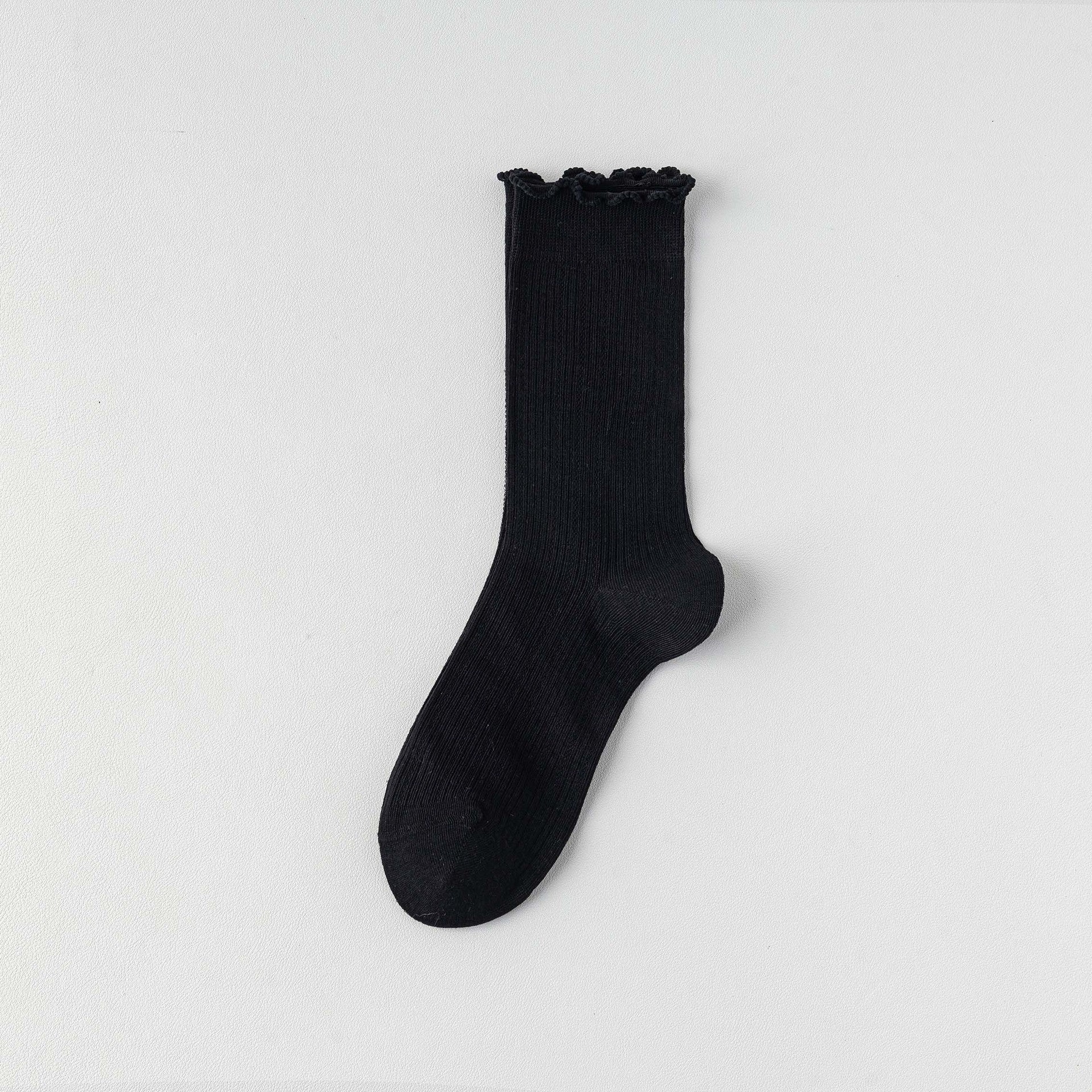Femmes Chaussettes Solide Couleur Mid-calf Longueur Été Style mince Coton pur