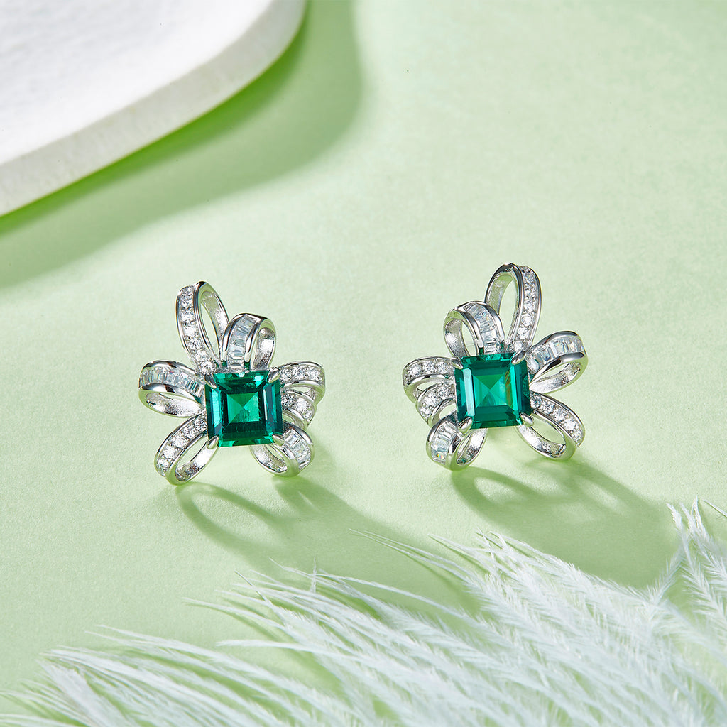S925 Boucles d'oreilles Sterling Silver Bowknot Stud
