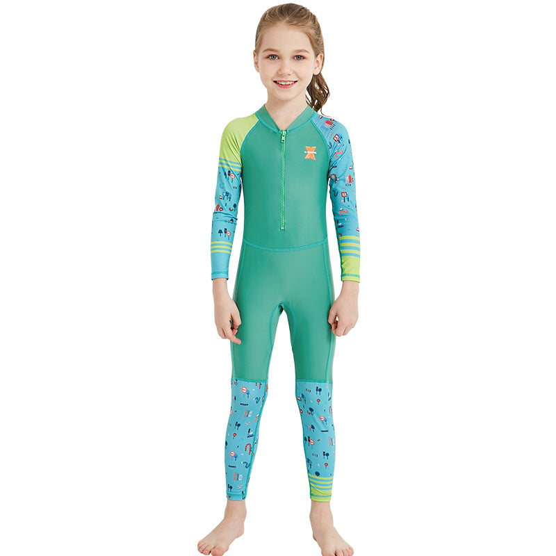 Costume de plongée à séchage rapide pour enfants filles garçons avec un costume de plongée à manches longues nage