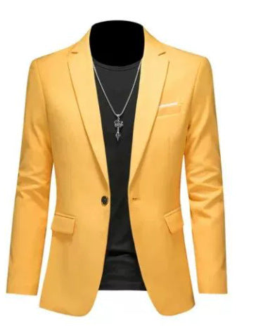 Hommes Formel porter Coréen-Style Slim-Fit Blazer Veste de costume unique