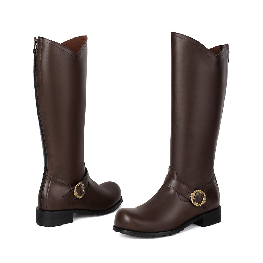 Bottes en cuir rétro performance masculine