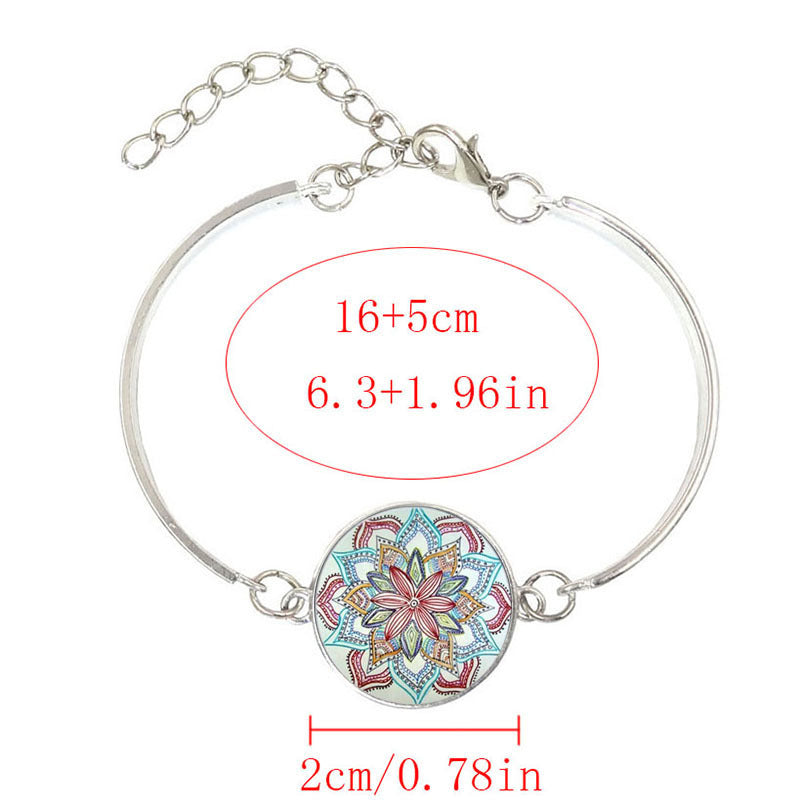 Mandala Fleur Temps Collier de pierre gemme