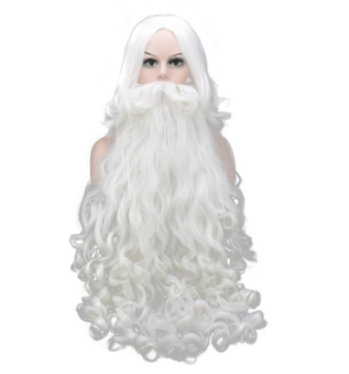 Bière de Noël Santa perruque Cosplay tête barbe perruque kit