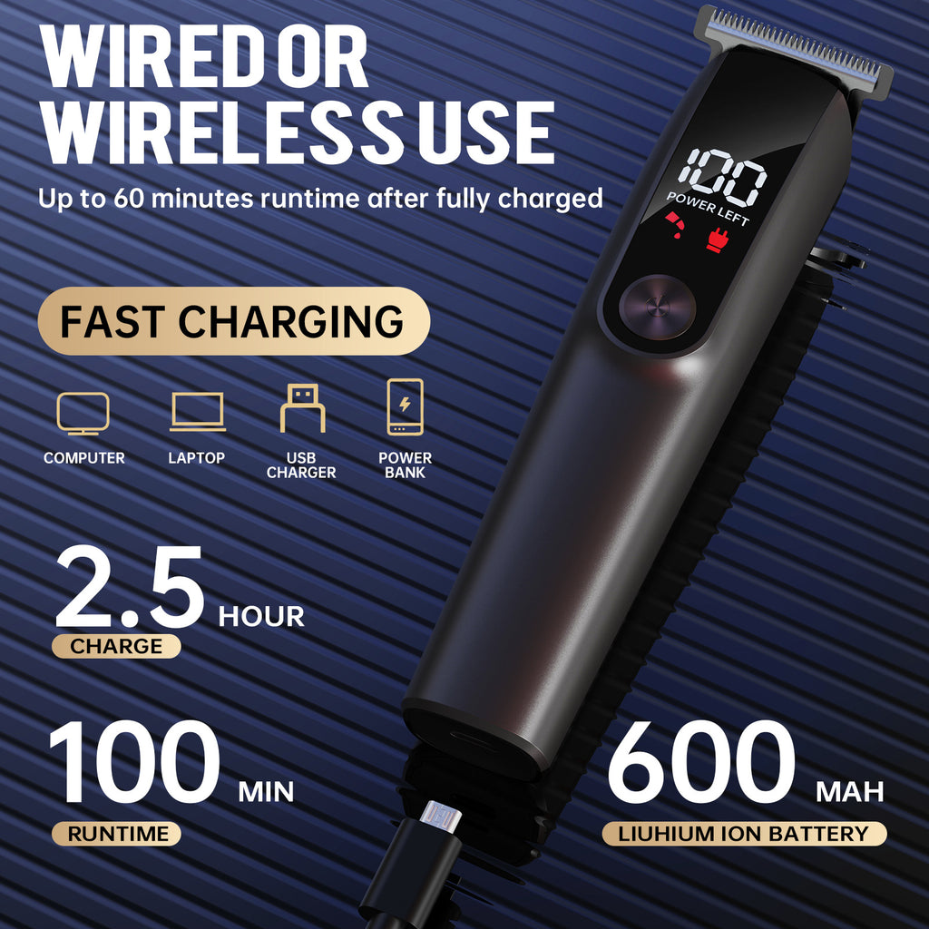 Clipper électrique à cheveux rechargeable multifonction