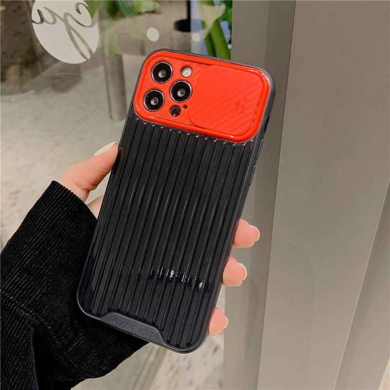 Push-pull Slide Cover Couleur Contraste Soft Shell Anti-drop Mobile Phone Case